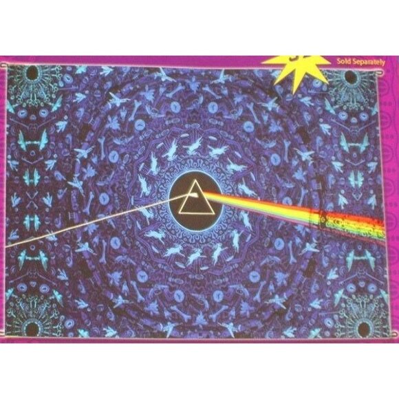 New Blue 3D Pink Floyd Dark Side of the Moon Prism Tapestry Wall Decor Hanging - Picture 2 of 3